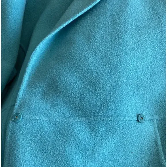 Eileen Fisher Double Breasted Wool Cashmere Blend Blazer Size M Green * Flaw* - Picture 9 of 11